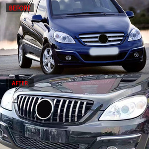 ฝาครอบกระจังหน้า Mercedes-Benz B-Class W245 GT แบบแนวตั้ง สีดำเงา พร้อมแถบสีเงิน สำหรับกันชนหน้า - Product Image 2