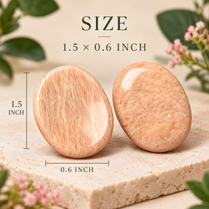 Pierre de méditation ovale en pierre de lune pêche naturelle polie, pierre de guérison, cadeau - Product Image 6