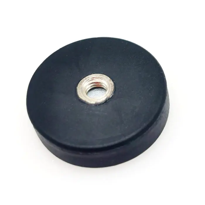 D22 D34 D43 D66 D88 Rubber Coated NdFeB Female Thread Mounting Pot Magnets