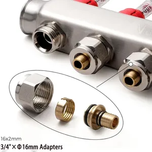 Kit de collecteur de chauffage par le sol en acier inoxydable avec débitmètre/pompe de mélange/actionneur de contrôle de température (2 voies à 16 voies) - Product Image 2