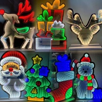 Espejo Infinito Decoración Navideña Luz de Túnel 3D - Decoración de Fiesta Acrílica Personalizable con Iluminación LED RGB