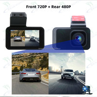 Caméra DVR de voiture 3 pouces, dashcam 720P+480P Wifi, enregistreur DVR avant et arrière, enregistrement en boucle, capteur G