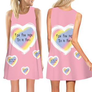 Robe d'été sans manches à imprimé intégral pour femmes Mini robe <span class=keywords><strong>blanche</strong></span> froncée à col froncé et à bretelles pour femmes - Product Image 1