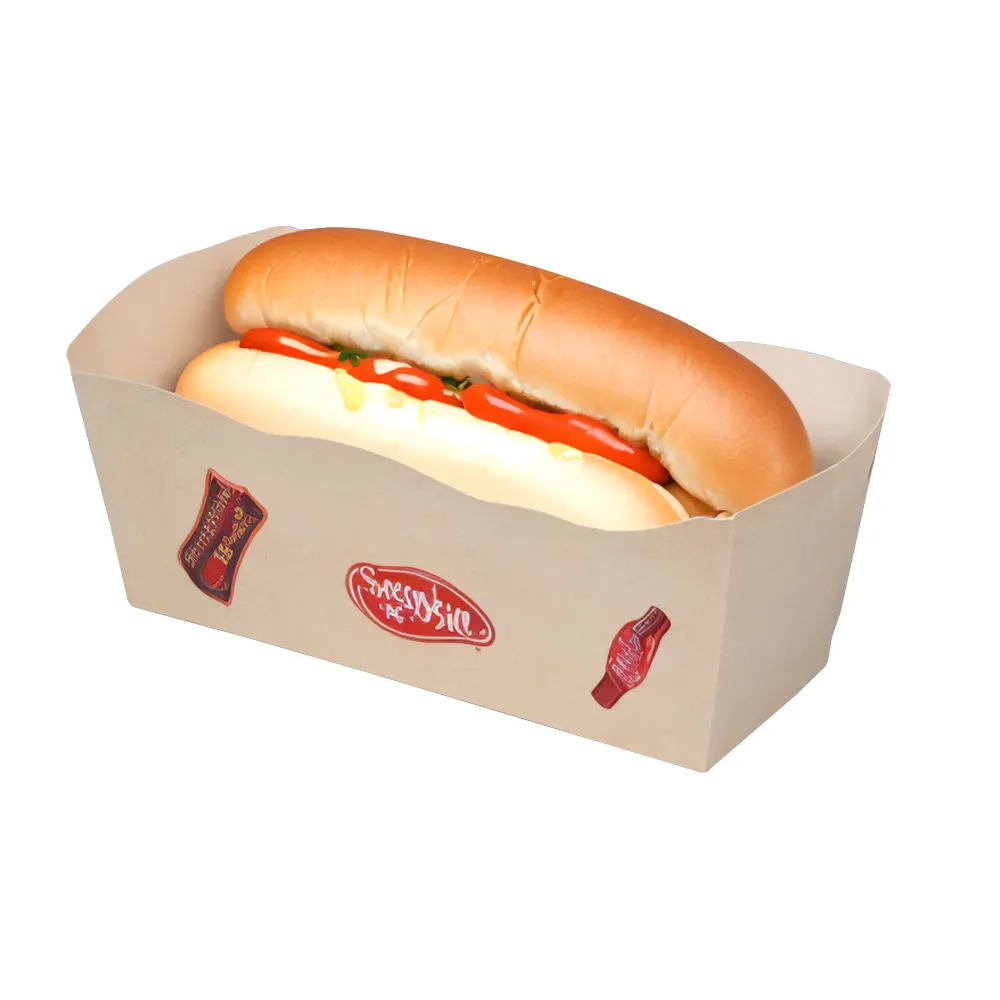 Benutzer definierte Fast-Food-Verpackung zum Mitnehmen Container Box Fast-Food-Verpackung Hot Dog Paper Box