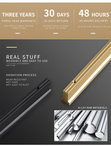 Vintage đơn giản phong cách nhôm đồ nội thất xử lý vàng đen tủ quần áo Ngăn Kéo/tủ quần áo xử lý cho phòng ngủ kho trung tâm - Product Image 3