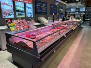 Süpermarket buzdolabı vitrin taze et vitrinli buzdolabı kabine kavisli ekran et soğutucu Deli gıda için - Product Image 2