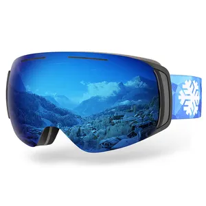 HUBO 181C lunettes de ski à lentille magnétique à verrouillage latéral interchangeables OTG UV 400 protection anti-buée lunettes de snowboard neige personnalisées