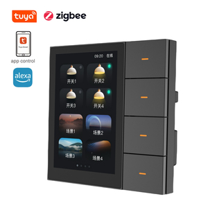 Tuya 4 Gang Zigbee Smart Home Producto Interruptor de pared con pantalla táctil Aplicación Panel de control Soporte de hotel Google Alexa F3 Pro - Product Image 1