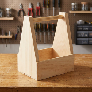 Custom Natural Finished Sustainable Waterproof Portable Wooden Non-folding Vintage <b>Caddy</b> New Style Handmade Holder Storage - Product Image 1