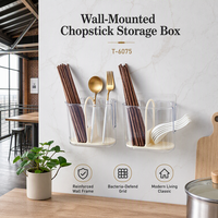 Boîte à baguettes en plastique compacte pour la cuisine domestique, support mural pour vaisselle, conteneur de qualité alimentaire avec drainage