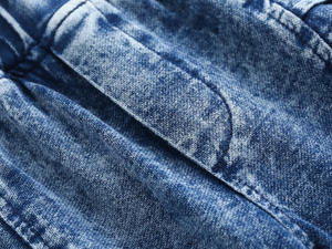 เสื้อผ้าเด็กผู้ชายแบบเป็นมิตรกับสิ่งแวดล้อม ชุดเดนิมสีพื้นแบบซักแล้ว สำหรับฤดูใบไม้ร่วง ชุด 2 ชิ้น - Product Image 5