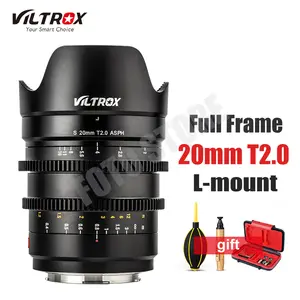 Viltrox Lensa Sudut Lebar T2.0 Cine, Lensa Kamera Dudukan T2.0 Cine Bingkai Penuh Fokus Manual untuk Panasonic Lumix S1R S1 S1H SL2 L