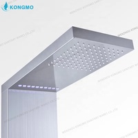 Panneau/Colonne de Douche Professionnel en Acier Inoxydable 304 Chromé Brossé de Luxe avec Contrôle du Débit d'Eau pour Hôtels Km-8015