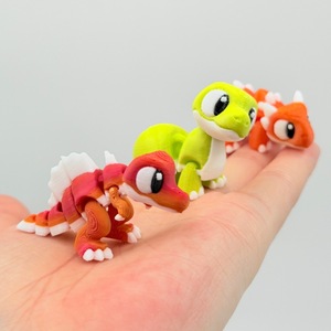 Set de Animales Dinosaurios Impresos en 3D, Mini Figuras Articuladas Flexibles, Juguetes para Fiestas - Product Image 5