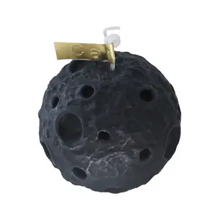 Wholesale High Quality Creative Coconut Wax round Black Moon shape Scented Candles For Gift