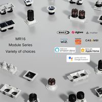 Downlights LED MR16 IP65 encastrés, dimmables pour 0-10V, compatible Casambi Matter, projecteur intelligent 12W, anti-éblouissement, angle réglable, usage hôtelier