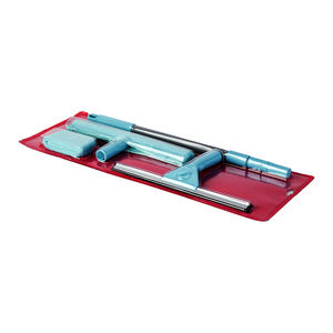 Ensemble de nettoyage de vitres combiné raclette et laveuse en microfibre avec poignée télescopique en plastique et caoutchouc pour le nettoyage des vitres - Product Image 1