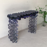 Épissage blocs de construction acrylique entrée Foyer Table dégradé lumière luxe fin vue Table