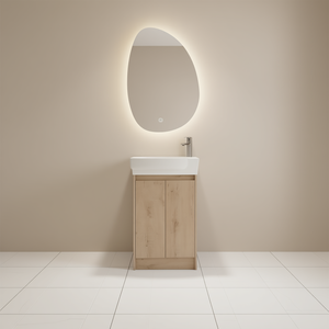 Meuble-lavabo autoportant avec vasque, portes à fermeture douce de 23 pouces, meuble en bois contemporain moderne, miroir sans cadre inclus - Product Image 2