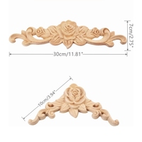 Appliques décoratives en bois gravées motif rose, non peintes, pour lit, porte, armoire, penderie, mur, tête de lit, décoration murale