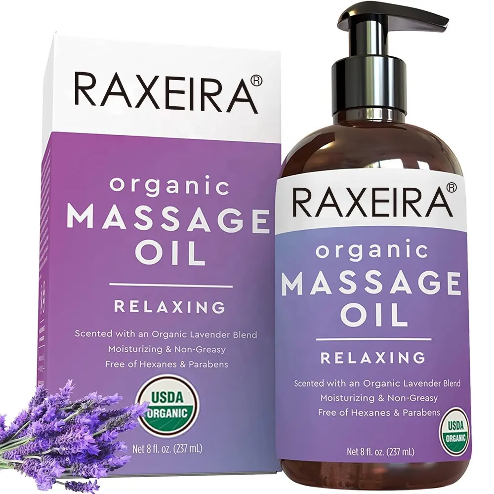 Private Label Pure Organic lavanda rilassante anticellulite massaggio della pelle del corpo olio per il corpo