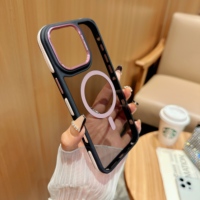 Vente en gros Étui de téléphone portable translucide antidérapant antichoc magnétique sans fil pour iphone samsung