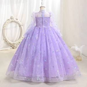 Vestido de princesa morado estilo chino mejorado para niñas, vestido de malla de manga larga con falda abullonada, disfraz de actuación para niñas pequeñas - Product Image 2