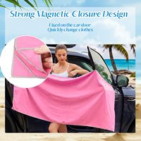 Serviettes de plage magnétiques EN, séchage rapide, résistantes au sable, en microfibre, avec coins magnétiques pour les voyages, le camping, le surf