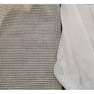 100% coton maille tissu blanc coton biologique filet recyclé épicerie maille sac petits carrés 150g A4 taille échantillon - Product Image 5
