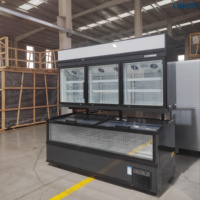 Vitrine réfrigérée combinée autonome à double température (réfrigération ou congélation) pour magasins de proximité et épiceries