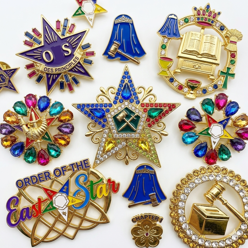 Pixelated Wildlife Character Enamel Badge Jewelry