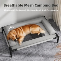 Lit de camping amovible pour animaux de compagnie, respirant, rafraîchissant, lavable, confortable, surélevé, grande capacité pour chat et chien, en tissu Oxford résistant à l'humidité