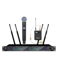 Microphone de bureau sans fil à condensateur professionnel GMK pour les performances en direct avec véritable diversité et analyse spectrale