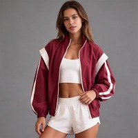 Veste coupe-vent en polyester et nylon léger de haute qualité, sur mesure, avec fermeture éclair, pour femmes