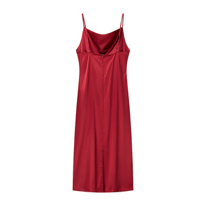 SHENZHU Vêtements Femme 2025 Printemps <span class=keywords><strong>Janvier</strong></span> Nouvelle Robe Bretelles Mi-longue <span class=keywords><strong>en</strong></span> Satin Dos Nu Sexy Style Niche Française 2386 - Product Image 3