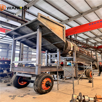 Petit véhicule mobile d'extraction d'or à haute rigidité avec égouttoir de récupération d'or, moteur et engrenages, capacité de 5-10 t/h, moteur et pompe 380V