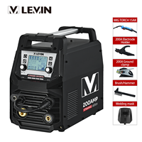 LEVIN Nouvelle machine à souder portable synergique IGBT multifonction MIG/MAG/TIG/MMA 200A CO2/sans gaz