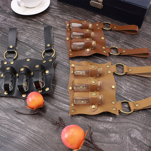 YY Large Vintage Medieval Cosplay Accessory Leather Potion Bottle Belt for Promotional Party Supplies