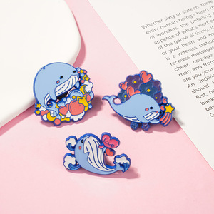 Pins de Esmalte Suave Personalizados, Lindos Pins de Metal con Temática de Ballenas y <span class=keywords><strong>Delfines</strong></span>, Pins de Solapa con Logotipo Personalizado al por Mayor para Regalos Promocionales y Souvenirs - Product Image 4