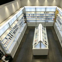 Vitrine d'exposition pour téléphones portables avec éclairage LED blanc, présentoir mural pour accessoires de téléphonie mobile pour magasin de détail numérique