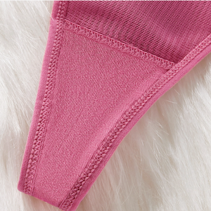 String sexy en dentelle pour femme, culotte côtelée à bretelles réglables, sous-vêtements respirants et doux pour femme, lingerie taille basse pour usage quotidien - Product Image 6