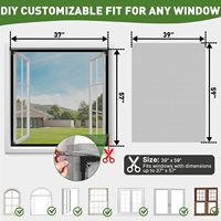Moustiquaire magnétique réglable pour fenêtre, max. 39" x 59", cadre blanc