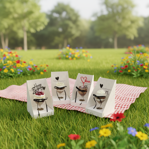 Boîtes d'emballage pour cupcakes auto-érectables en carton blanc écologique d'Arabie Saoudite avec doublure en papier artistique et gaufrage à chaud - Product Image 1