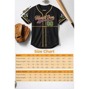 Personalized Black Mardi Gras <b>Baseball</b> Jersey Custom Name Number Unisex Adult Summer Style Button Down Top - Product Image 2