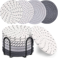 Ensembles de dessous de plat réutilisables en corde de coton tressée, de style moderne et international, pour bols, casseroles et assiettes, pour usage domestique