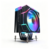 Refroidisseur de processeur ARGB 120 mm à 4 caloducs, refroidisseur silencieux de type tour avec caloducs en cuivre, synchronisation ARGB 5 V, compatible avec Intel LGA1851/1700 et AMD