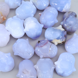 Tùy Chỉnh Tự Nhiên Màu Xanh Chalcedony Chim Cánh Cụt Con Tìm Bán Buôn Dễ Thương Mini Động Vật Tinh Thể Chạm Khắc Chữa Bệnh Đá Quý Thủ Công Cho Món Quà - Product Image 3