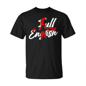 T-shirt minimaliste Full English Breakfast, design unisexe noir - Product Image 2