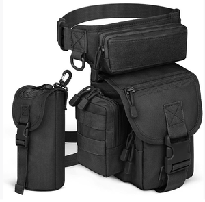DFR02 Outdoor duty men hunting camping working tools and gear Black khaki leg <b>bags</b> waist pocket with extra <b>molle</b> <b>bags</b> stock - Product Image 1