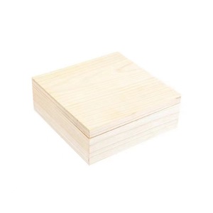 Boîte carrée en bois de pin, artisanale, pour cadeaux, emballage personnalisable, avec couvercle, pour le stockage du thé, des sushis, du bœuf - Product Image 4